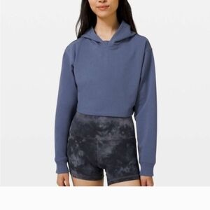lululemon ALL YOURS Cropped Hooded Sweatshirt in Dusty Blue